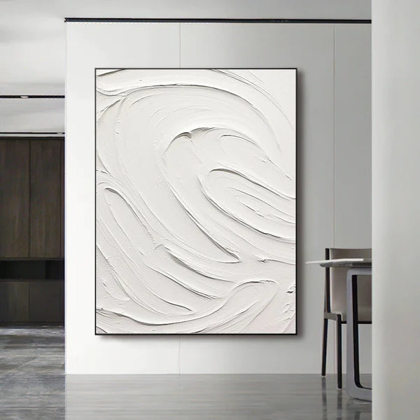 White Plaster Art Minimalist Textured Painting #WM040