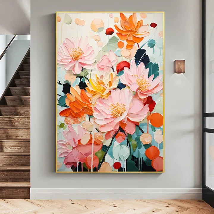 Colorful Flower And Tree Wall Art #FT022