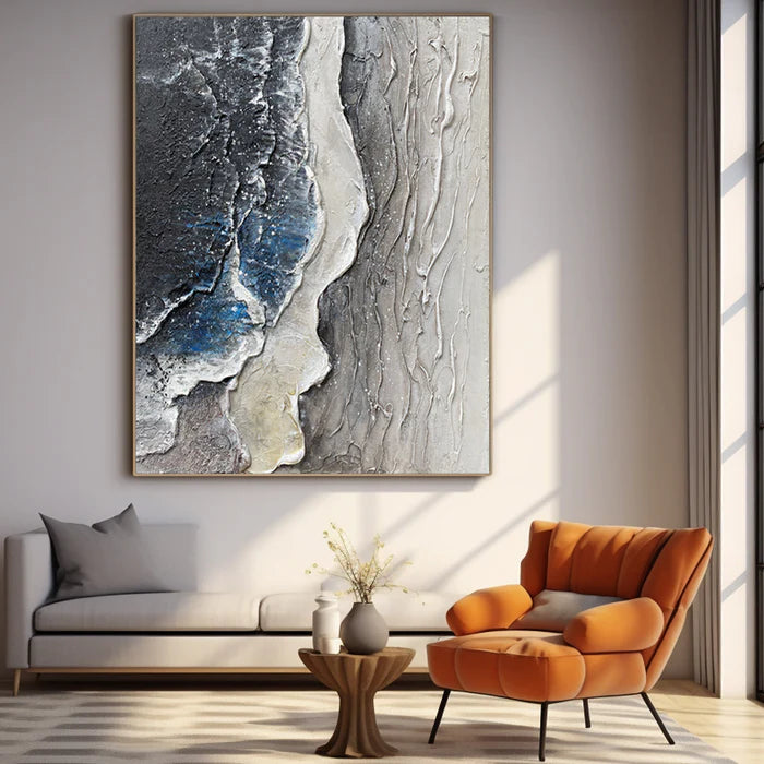 Ocean And Sky Plaster Textured Wall Art #OS014