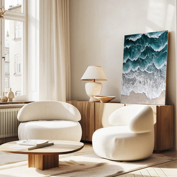 Ocean And Sky Plaster Textured Wall Art #OS040