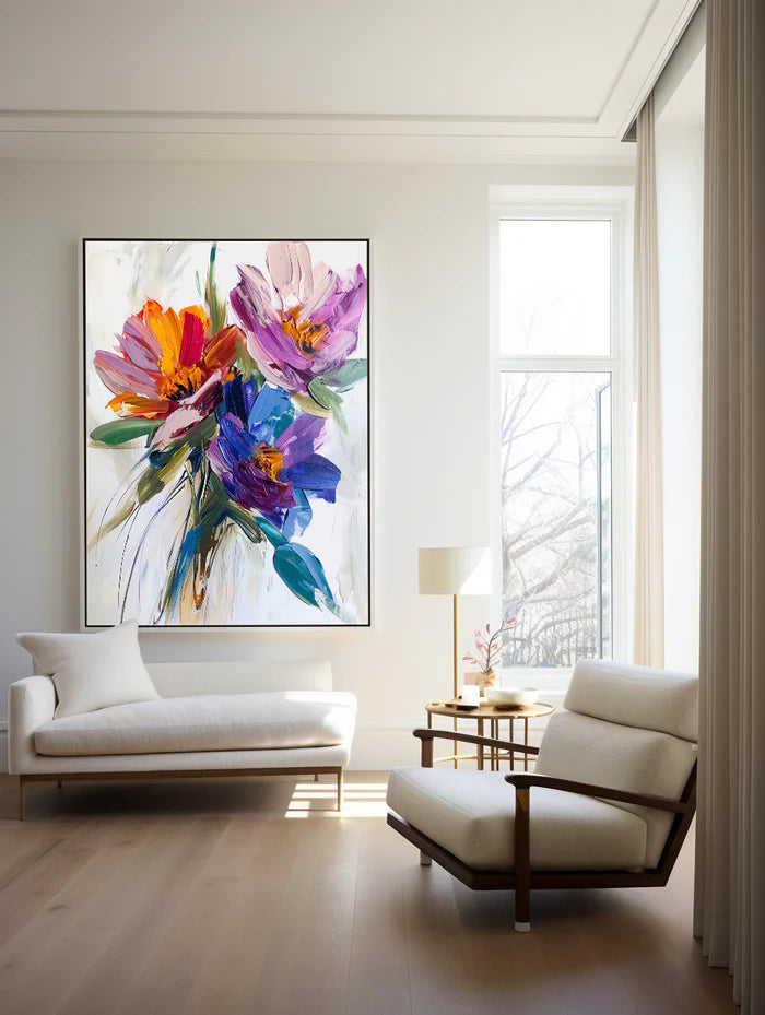 Colorful Flower And Tree Wall Art #FT009