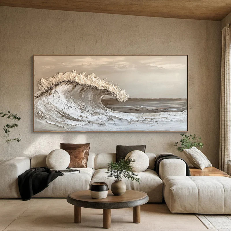 Ocean And Sky Plaster Textured Wall Art #OS028