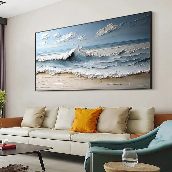 Ocean And Sky Plaster Textured Wall Art #OS038