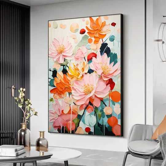 Colorful Flower And Tree Wall Art #FT022