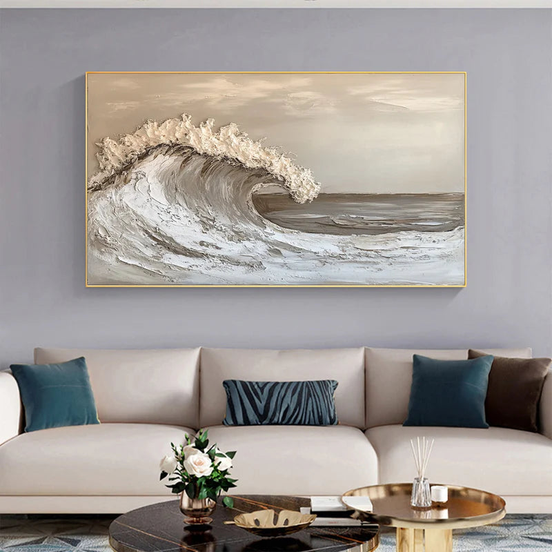 Ocean And Sky Plaster Textured Wall Art #OS028