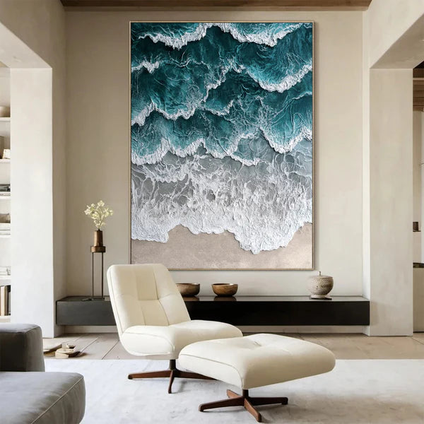 Ocean And Sky Plaster Textured Wall Art #OS040