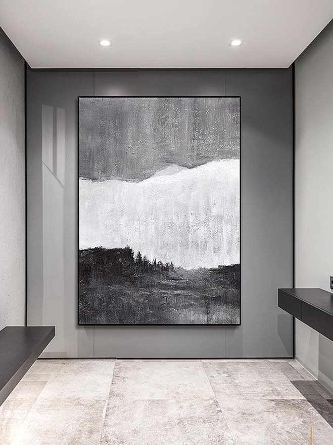 Black White Textured Minimalist Wall Art #BW004