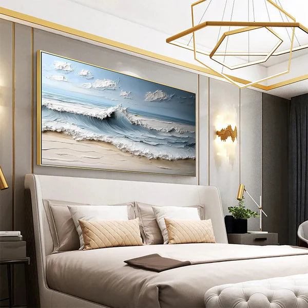 Ocean And Sky Plaster Textured Wall Art #OS038