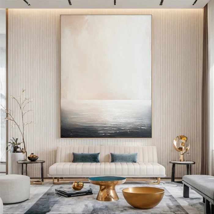 Ocean And Sky Plaster Textured Wall Art #OS042