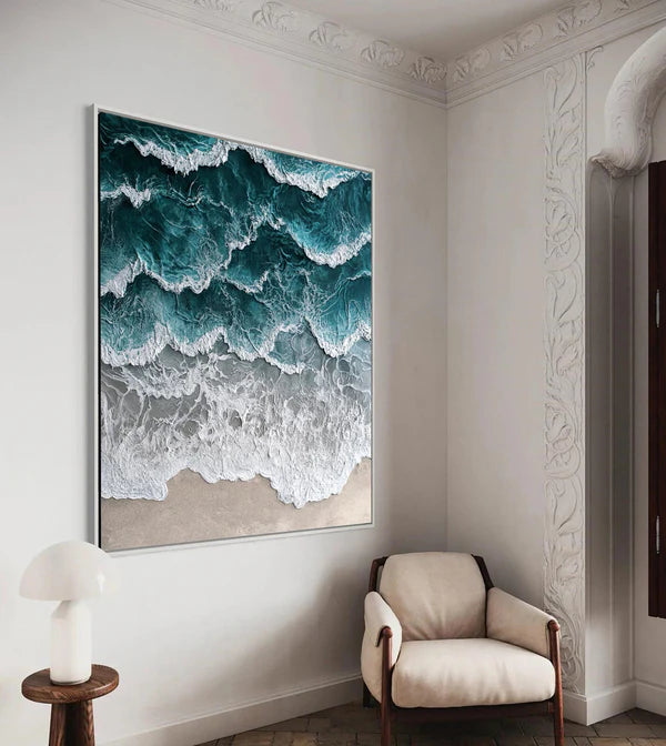 Ocean And Sky Plaster Textured Wall Art #OS040