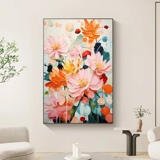 Colorful Flower And Tree Wall Art #FT022